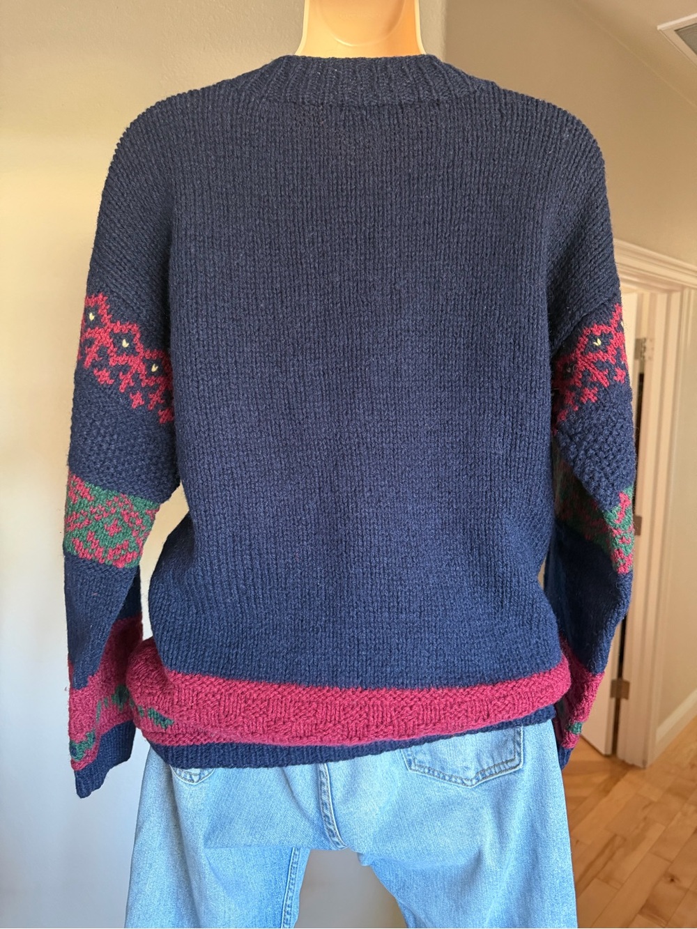VTG 90s Studio Michelle Stuart Chunky Hand Knit Shetland Wool Oversized Sweater - Picture 11 of 14